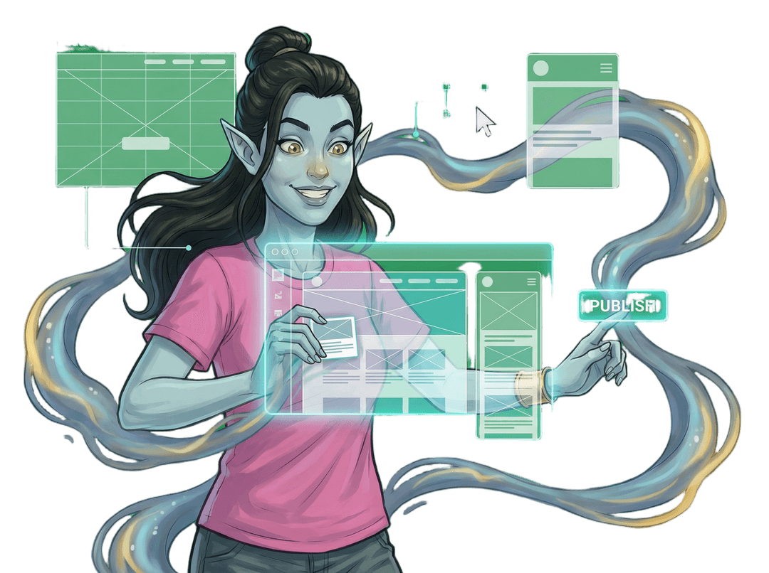 Website Genie with wireframes and UI designs